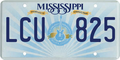 MS license plate LCU825