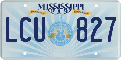 MS license plate LCU827