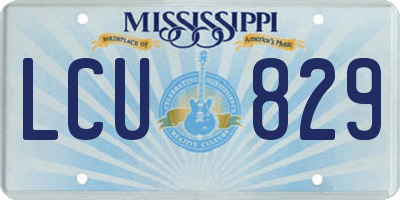 MS license plate LCU829