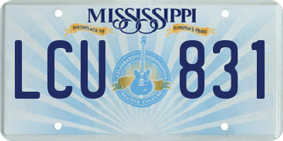 MS license plate LCU831