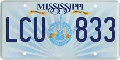 MS license plate LCU833