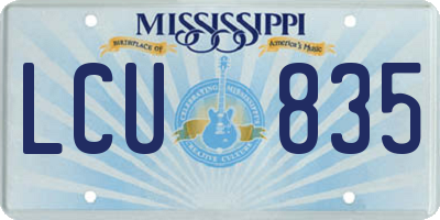 MS license plate LCU835