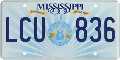 MS license plate LCU836