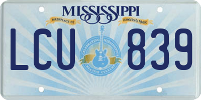 MS license plate LCU839