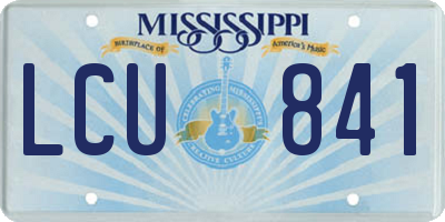 MS license plate LCU841
