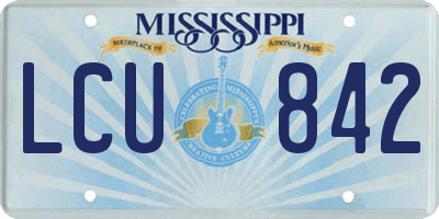 MS license plate LCU842