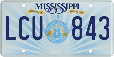 MS license plate LCU843
