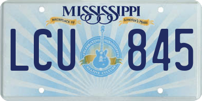 MS license plate LCU845