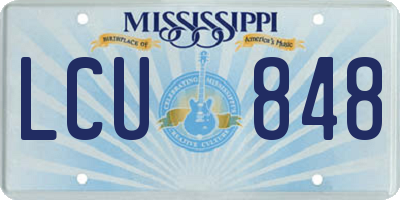 MS license plate LCU848