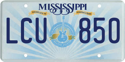 MS license plate LCU850