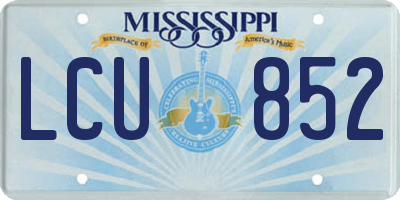 MS license plate LCU852