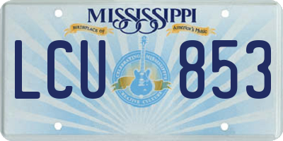 MS license plate LCU853