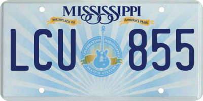 MS license plate LCU855