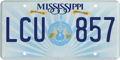 MS license plate LCU857