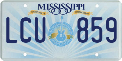 MS license plate LCU859