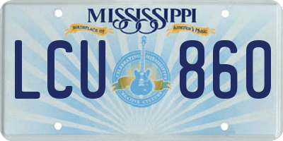 MS license plate LCU860