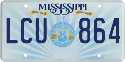 MS license plate LCU864