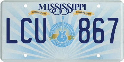 MS license plate LCU867