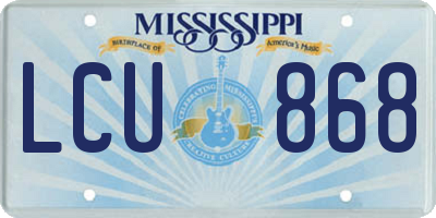 MS license plate LCU868
