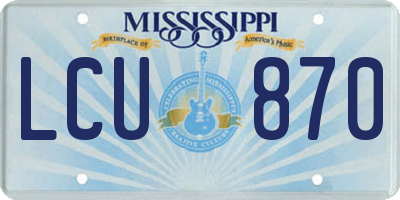 MS license plate LCU870