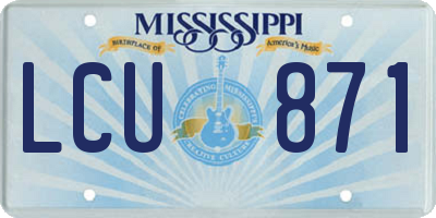 MS license plate LCU871