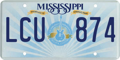 MS license plate LCU874