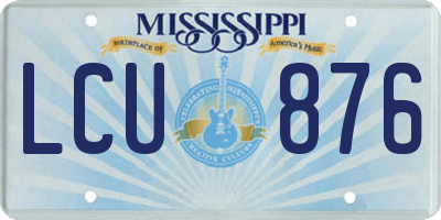 MS license plate LCU876