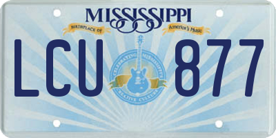 MS license plate LCU877
