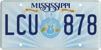 MS license plate LCU878