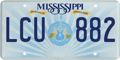 MS license plate LCU882