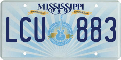 MS license plate LCU883