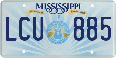 MS license plate LCU885