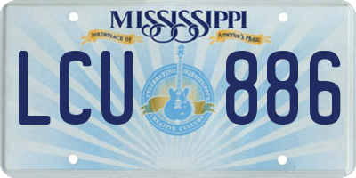 MS license plate LCU886