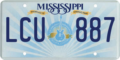 MS license plate LCU887