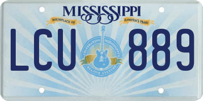 MS license plate LCU889