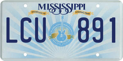MS license plate LCU891