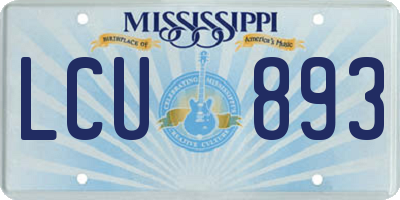 MS license plate LCU893