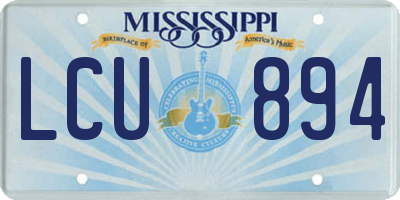 MS license plate LCU894