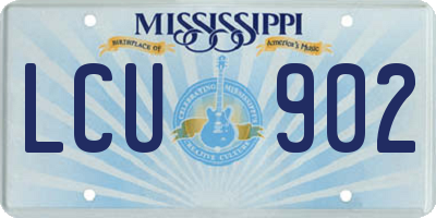 MS license plate LCU902