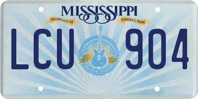 MS license plate LCU904