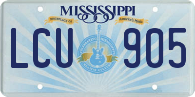 MS license plate LCU905