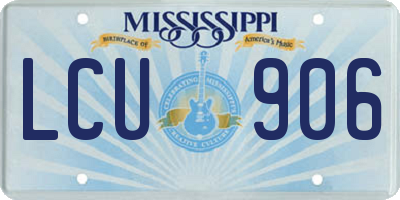 MS license plate LCU906