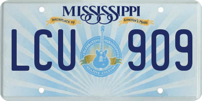 MS license plate LCU909