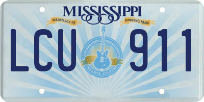 MS license plate LCU911