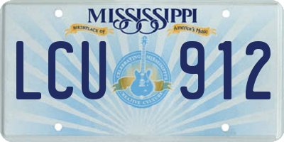 MS license plate LCU912