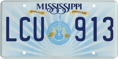 MS license plate LCU913