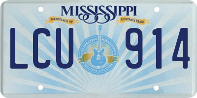 MS license plate LCU914