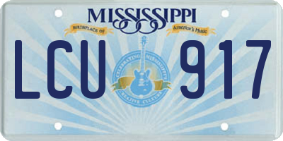 MS license plate LCU917
