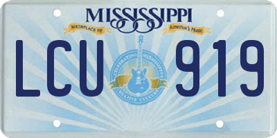 MS license plate LCU919