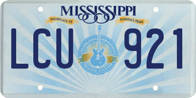 MS license plate LCU921